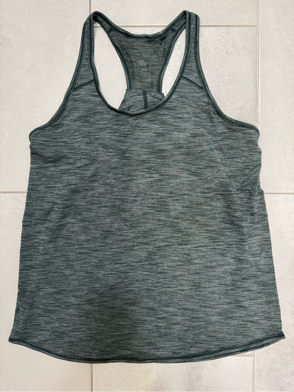 Lululemon Women's Green/Gray Racerback Tank Top - Comfortable Activewear